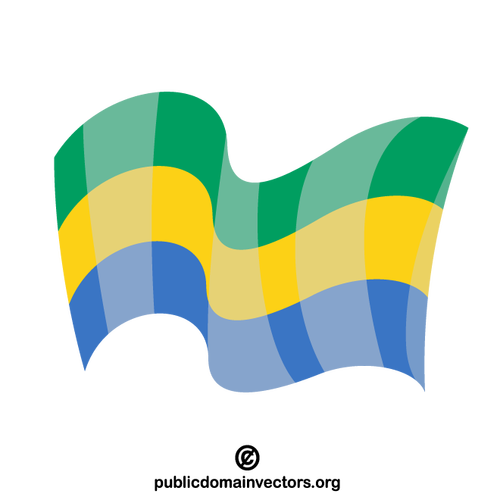 Gabonese waving flag