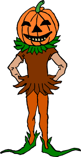Pumpkin boy vector clip art