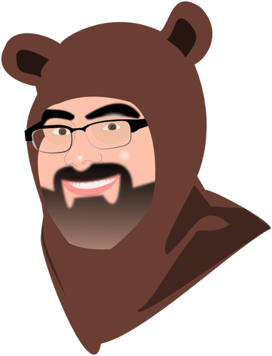 Man in bear costume vector illustration