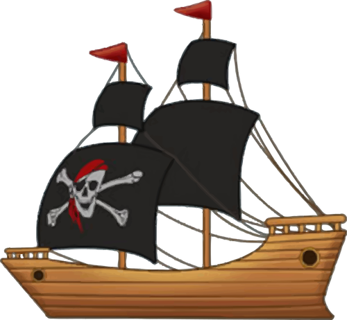 Pirate wooden sailing ship