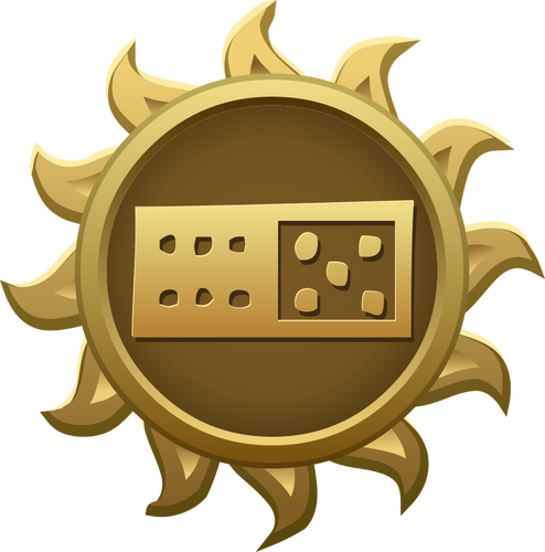 Vector illustration of golden dominos emblem