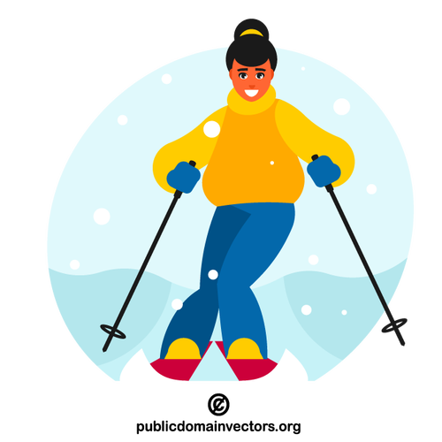 Dziewczyna jeździ na nartach