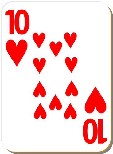 Ten of hearts vector drawing