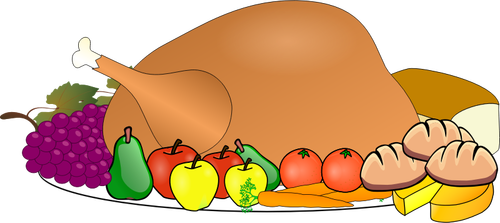 Thanksgiving day turkey serving icon vector clip art