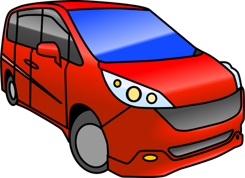Red minivan vector illustration