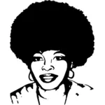 Vector clip art of portrait of Assata Olugbala Shakur