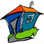 Graphiques de vecteur de dessin animé d'une maison