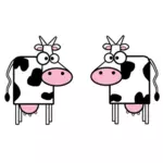 Vector image of two cows