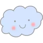 かわいい笑顔雲ベクトル描画
