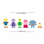 Colorful robots selection vector image