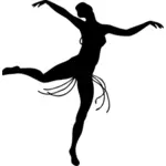 רקדנית צללית בתמונה וקטורית