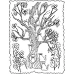 Котенок дерево Иллюстрация