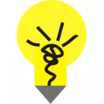 Vektor ClipArt-bilder av gul glödlampa med spetsiga ände