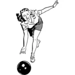 Bowling femeie vector illustration