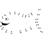 Conecte las puntos peces forma vector ilustración