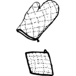 Cooking heat protection glove illustration