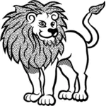 Linha arte ilustração vetorial de leão