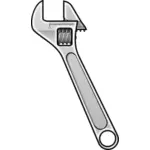 Vector clip art of metal adjustable wrench