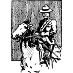 Mounty canadense em uma imagem de vetor de cavalo