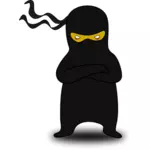 Ilustración vectorial de ninja negro spermatosoid