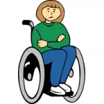Vammaisen naisen vektorigrafiikka