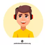 Tonåring som lyssnar på musik