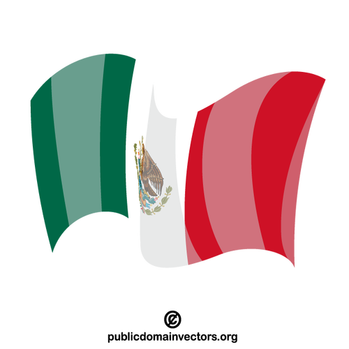 Mexico state flag waving