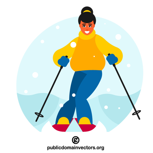 Dziewczyna jeździ na nartach
