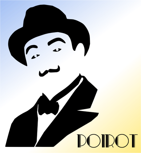 Vector image of portrait of Hercule Poirot