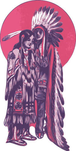Native American couple vector image