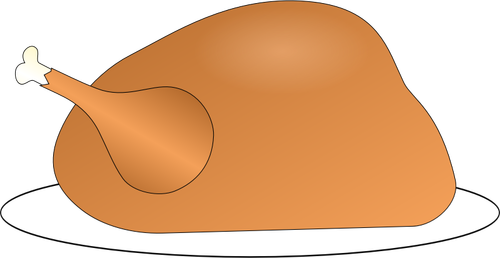 Vector image of turkey on platter