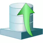 Databaseplatform omhoog vectorillustratie