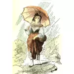 Señora en la lluvia