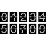 기계식 알람 시계 숫자 타일 벡터 클립 아트의 세트