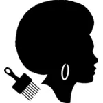 Immagine vettoriale di profilo silhouette donna afro-americana
