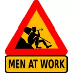 Hommes à image vectorielle de travail roadsign