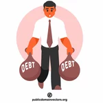 Businessman with debt