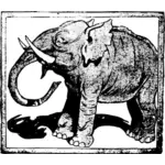 Счастливый слон Векторный рисунок