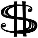 Yhdysvaltain valuutan vektorisymboli