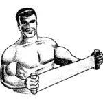 ClipArt vettoriali di muscolo uomo che fa esercitazione di stirata