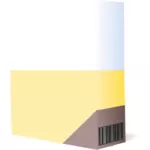 Vector tekening van paars met gele software doos met barcode