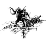 Elefante em imagem vetorial de batalha