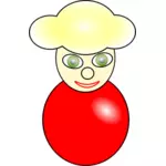 Vektör kırmızı gülümseyen illüstrasyon kadın avatar