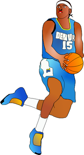 Afro-American Basketballspieler etwa, Vektor-Bild