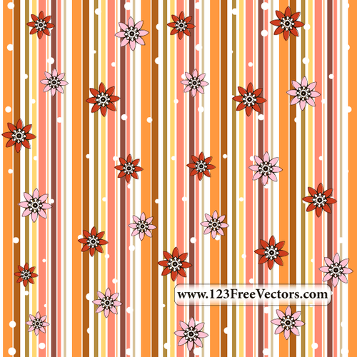 Sømløs stripete mønster med blomster