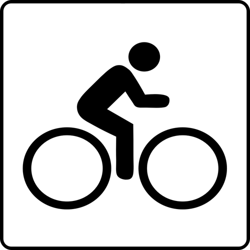 Vektor menggambar Bersepeda tanda tersedia fasilitas