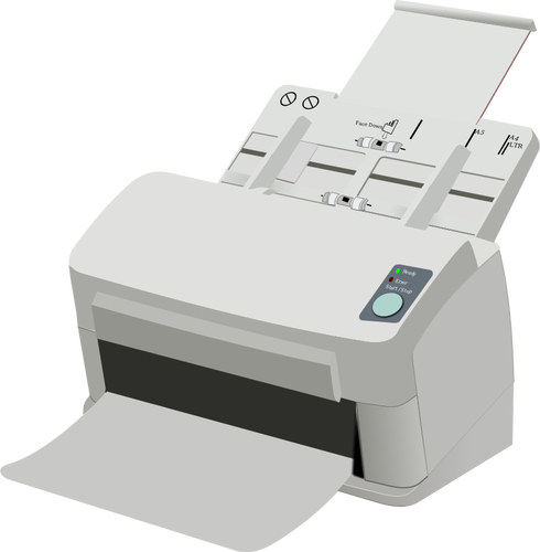 Foto-realistas de scanner e impressora máquina desenho vetorial