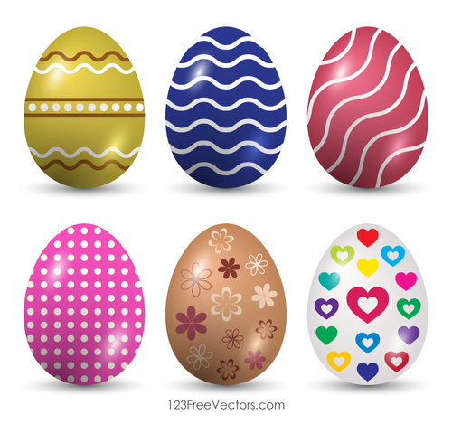 God påske med fargerike egg