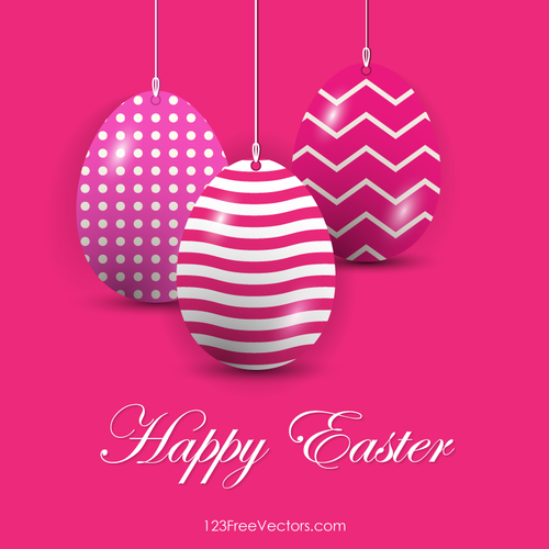 复活节彩蛋在粉红色的背景上