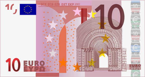 صورة متجهة من 10 يورو ورقة نقدية